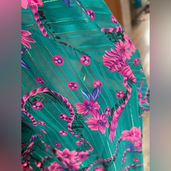 Vintage Rare 1980 Diane Freis Bold Floral Midi Three Quarter Sleeve Dress - Picture 13 of 13